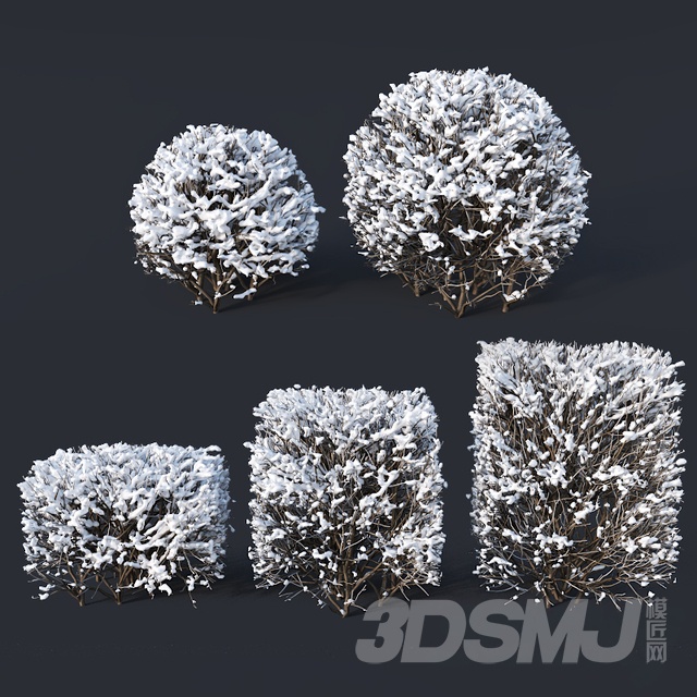 现代雪景灌木-3d模型-模匠网,3d模型下载,免费模型