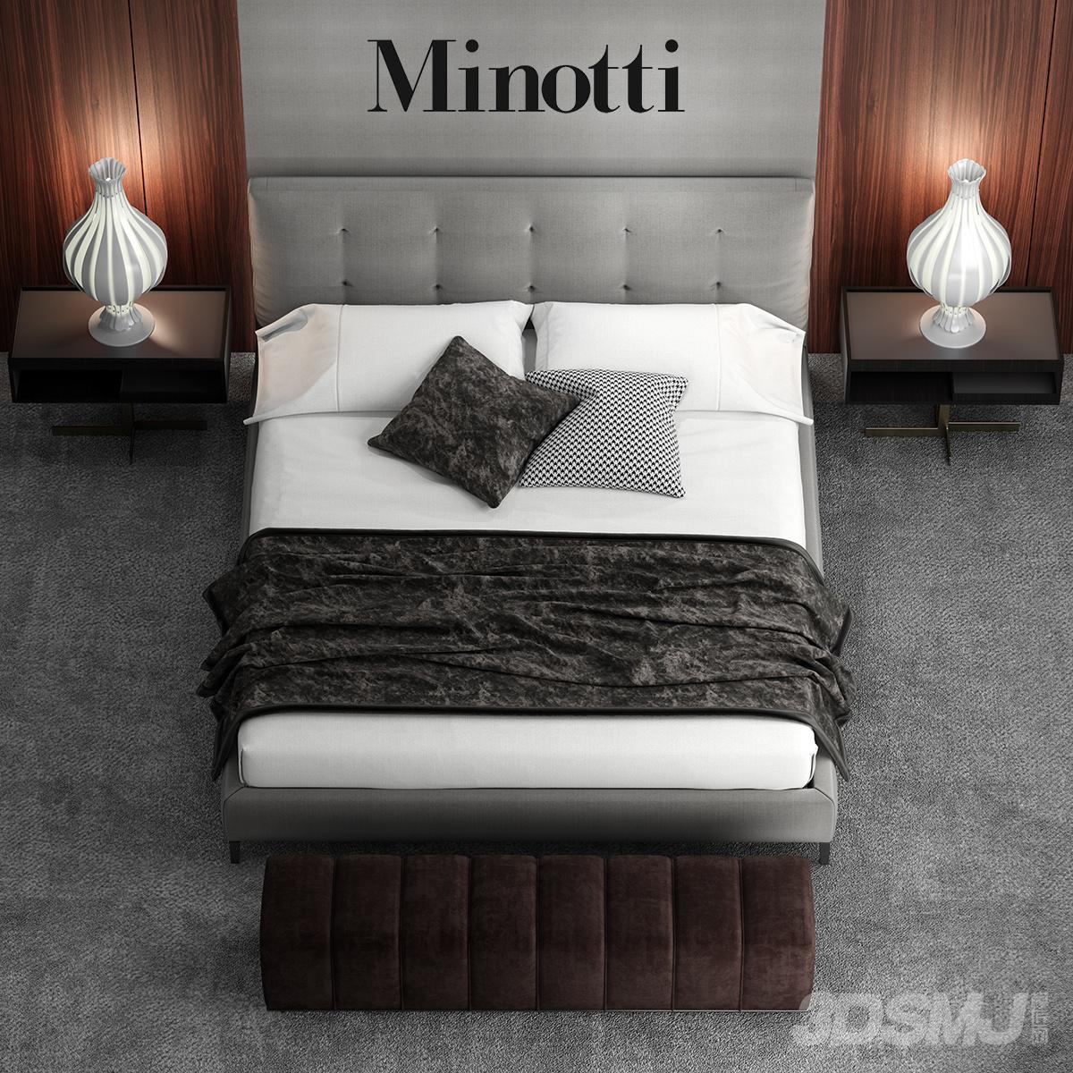 现代简约minotti床-3d模型-模匠网,3d模型下载,免费模型下载,国外模型