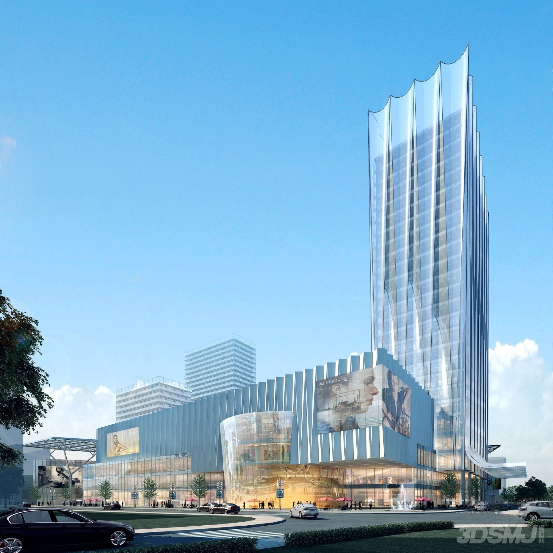现代购物中心外观-3d模型-模匠网,3d模型下载,免费模型下载,国外模型