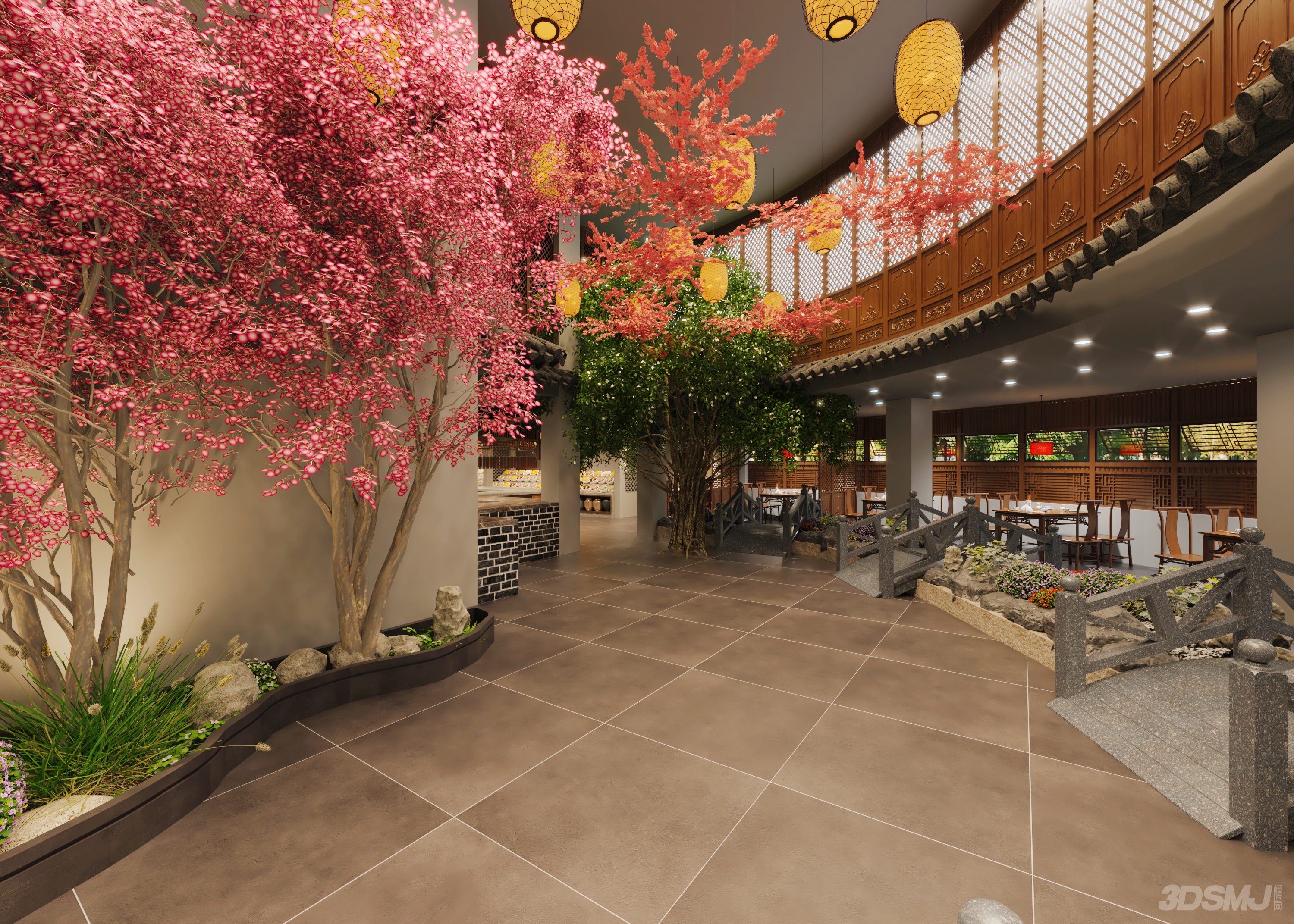 饭店大堂-3d模型-模匠网,3d模型下载,免费模型下载,国外模型下载