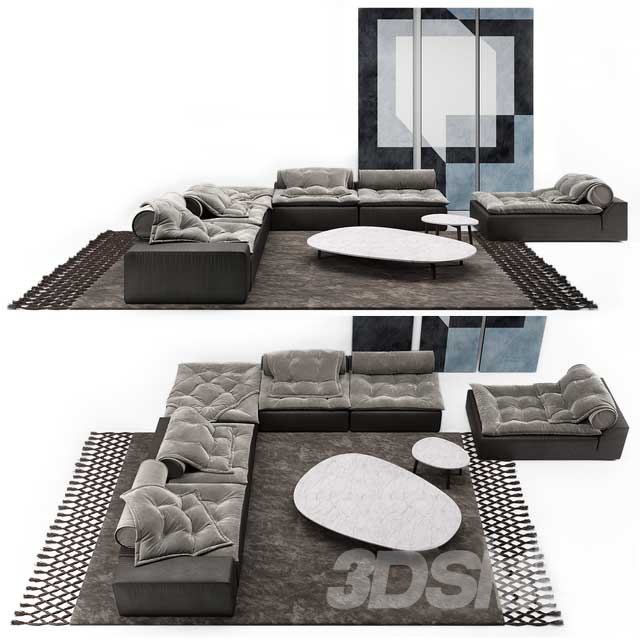 baxter沙发茶几地毯组合