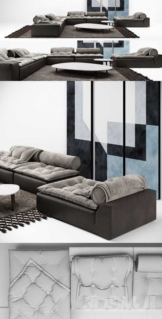 baxter沙发茶几地毯组合