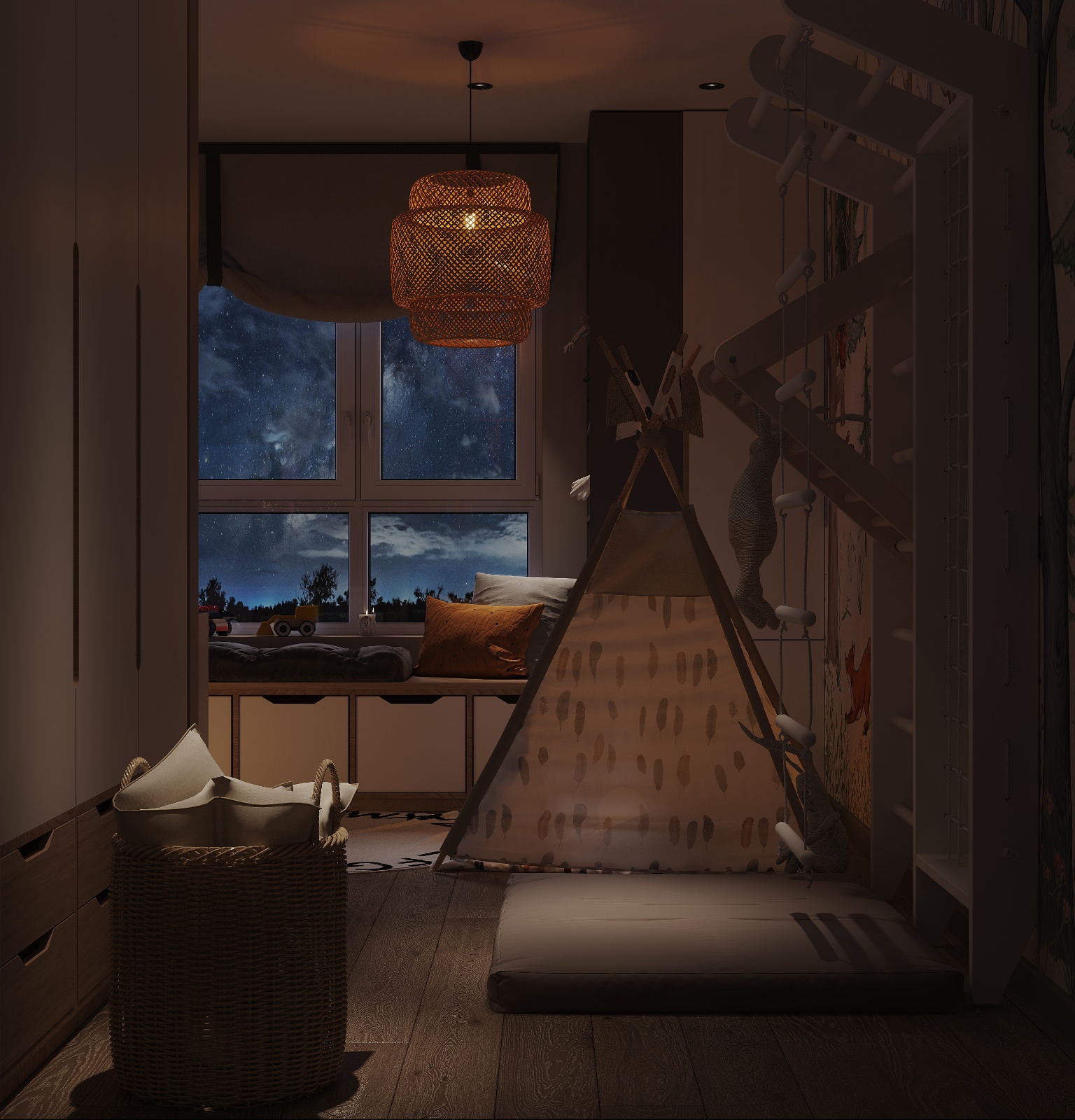 夜景儿童房