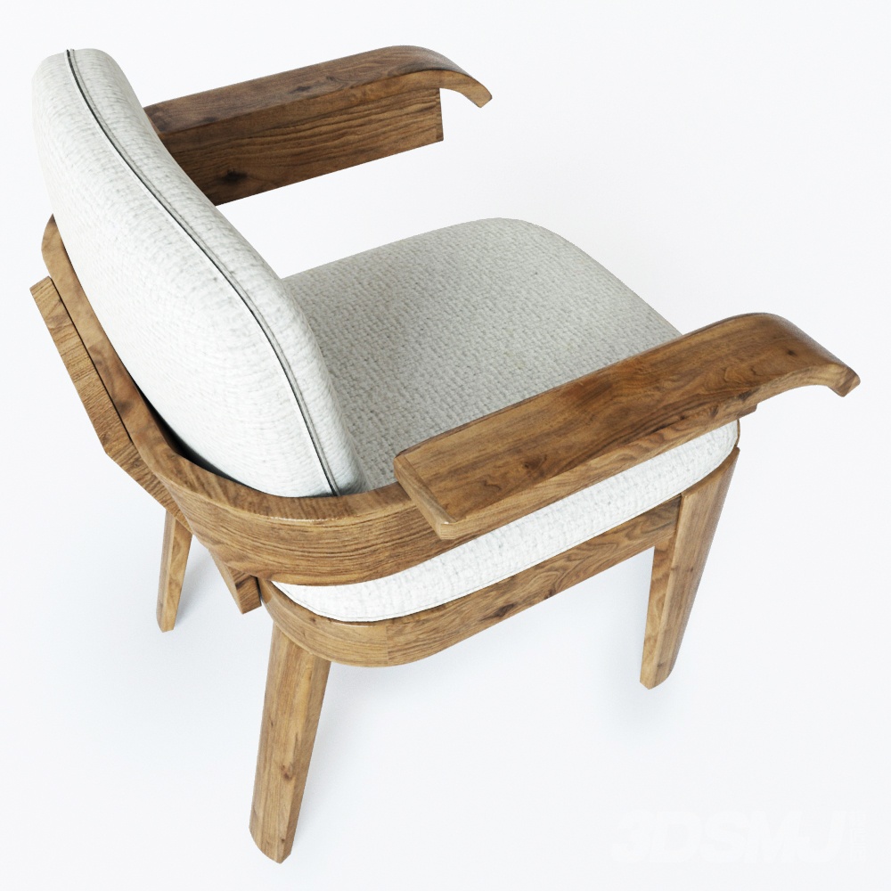 木质白色皮垫椅子