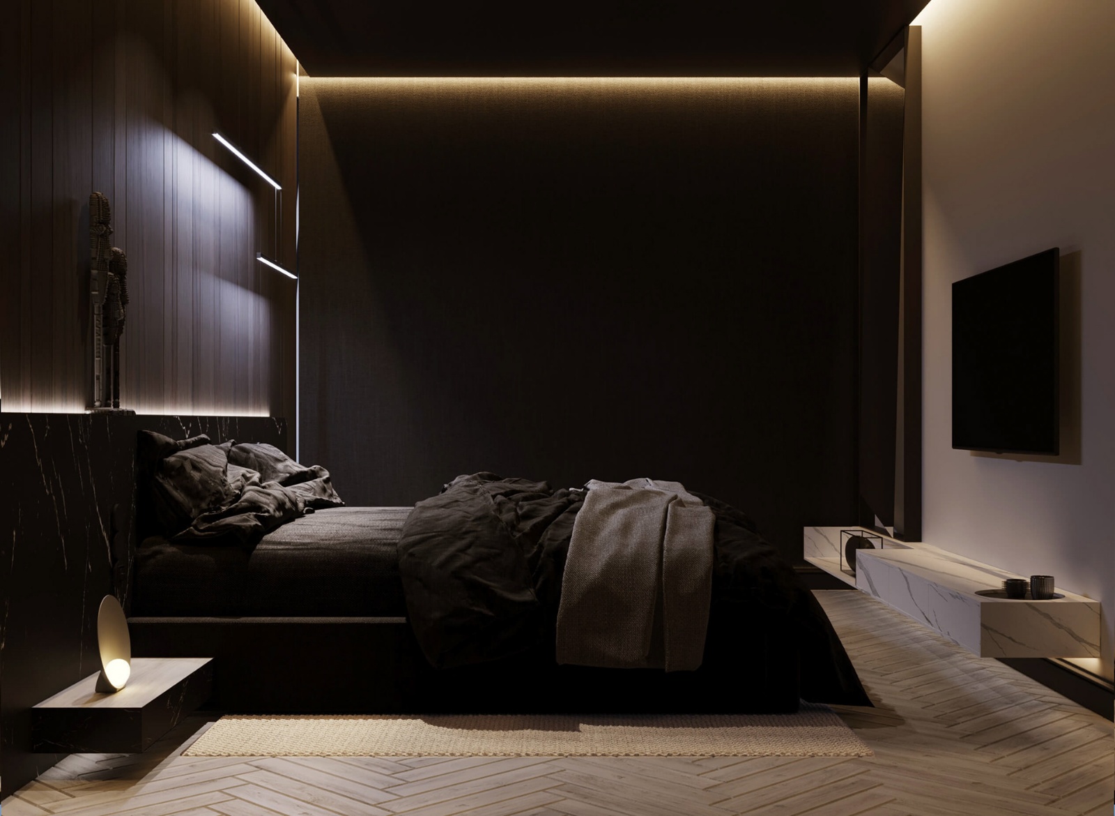 高级黑色系现代简约风空间设计质感细腻