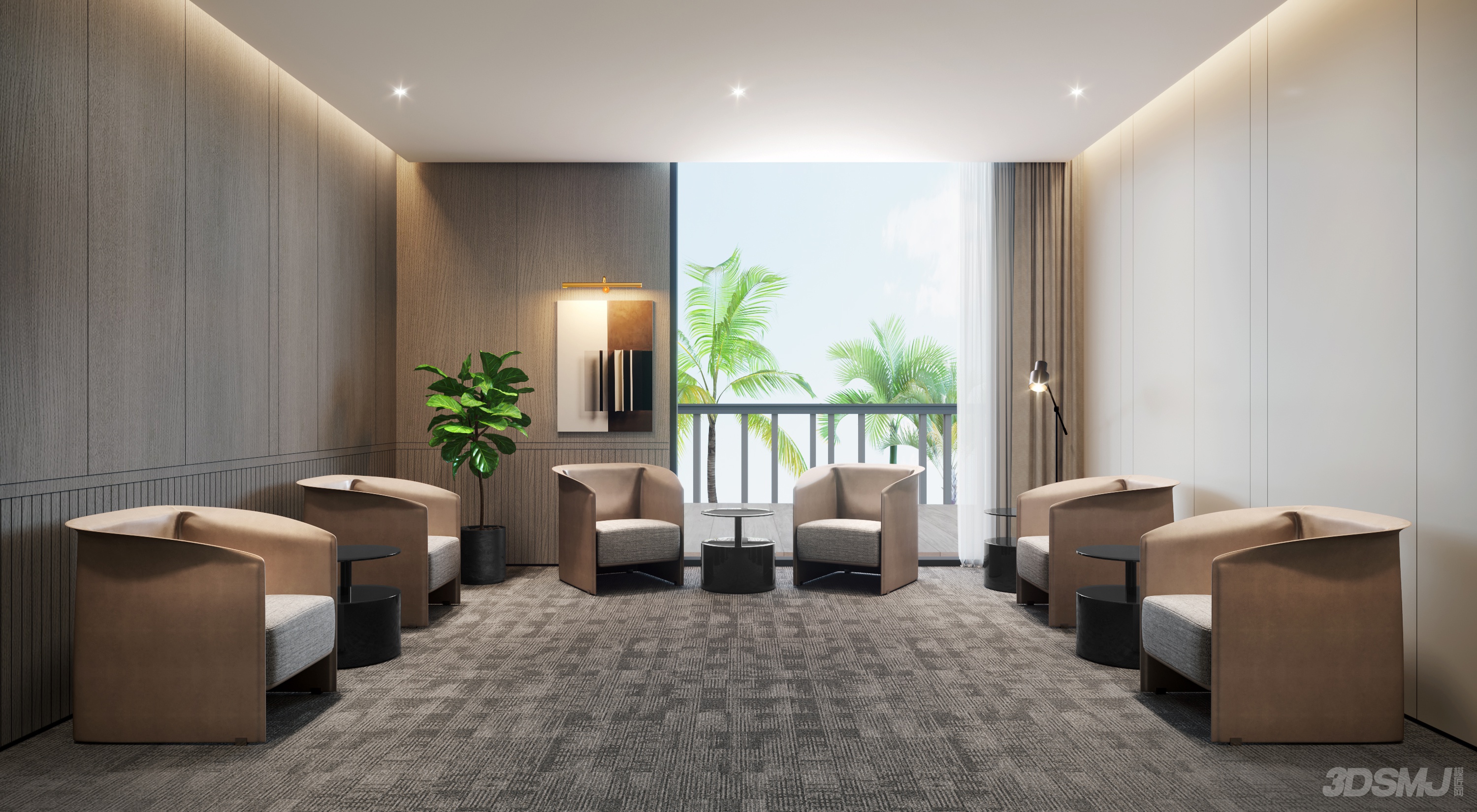 现代接待贵宾室-3d模型-模匠网,3d模型下载,免费模型下载,国外模型