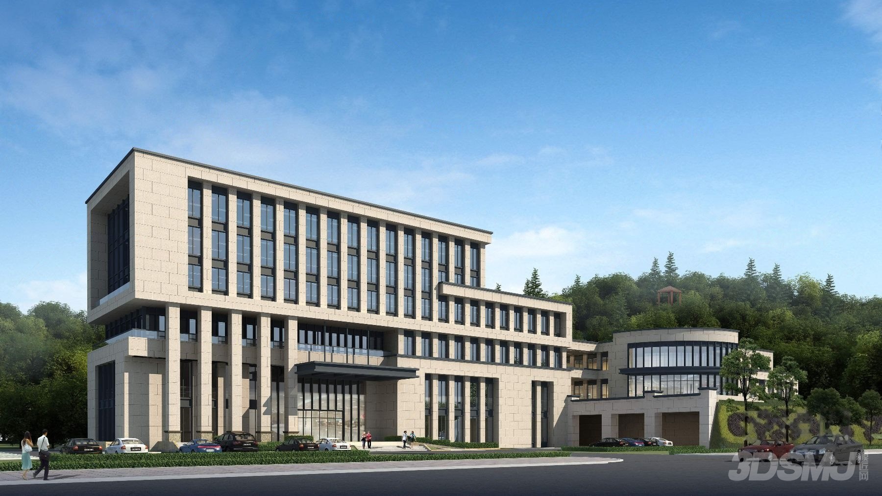 现代办公楼外观-3d模型-模匠网,3d模型下载,免费模型下载,国外模型下