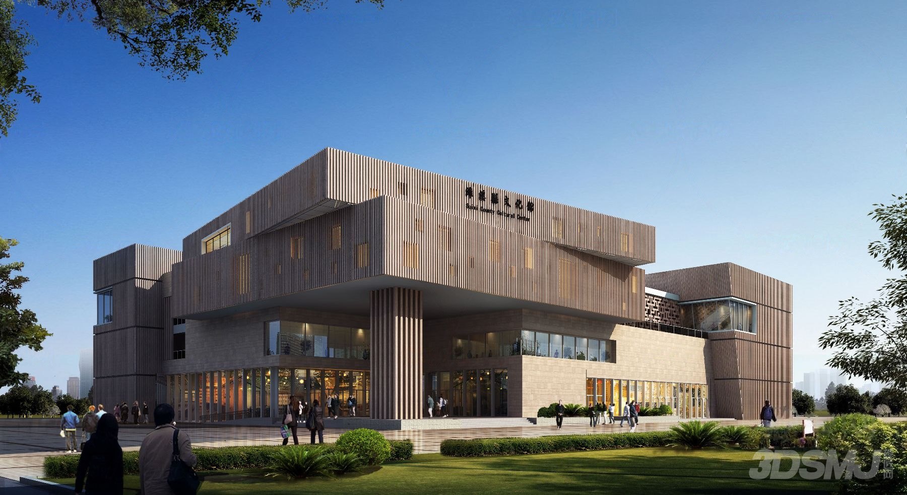 当前位置:3d模型 户外建筑 建筑外观 现代文化馆建筑外观