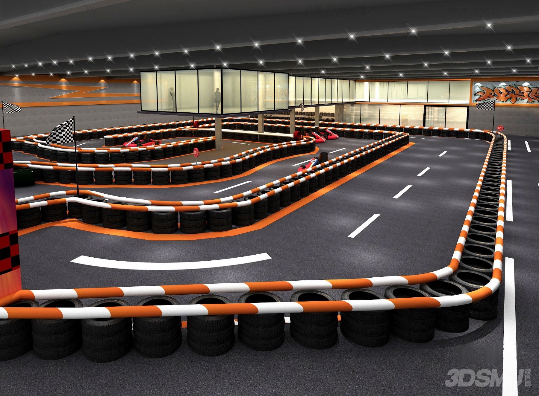 现代卡丁车赛道-3d模型-模匠网,3d模型下载,免费模型下载,国外模型