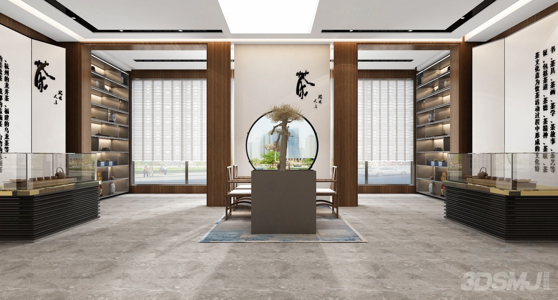 新中式禅意茶展馆3d模型