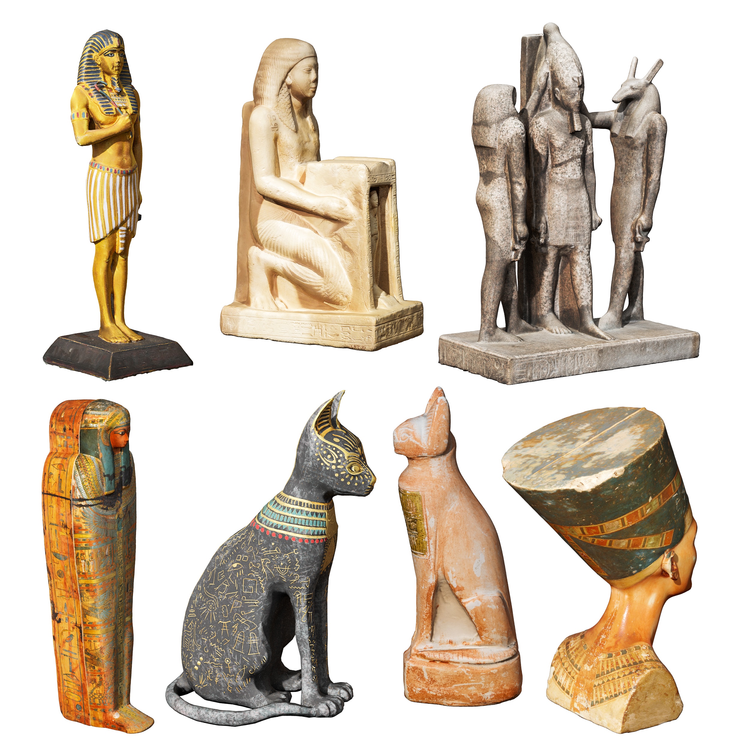 埃及风格工艺品摆件组合