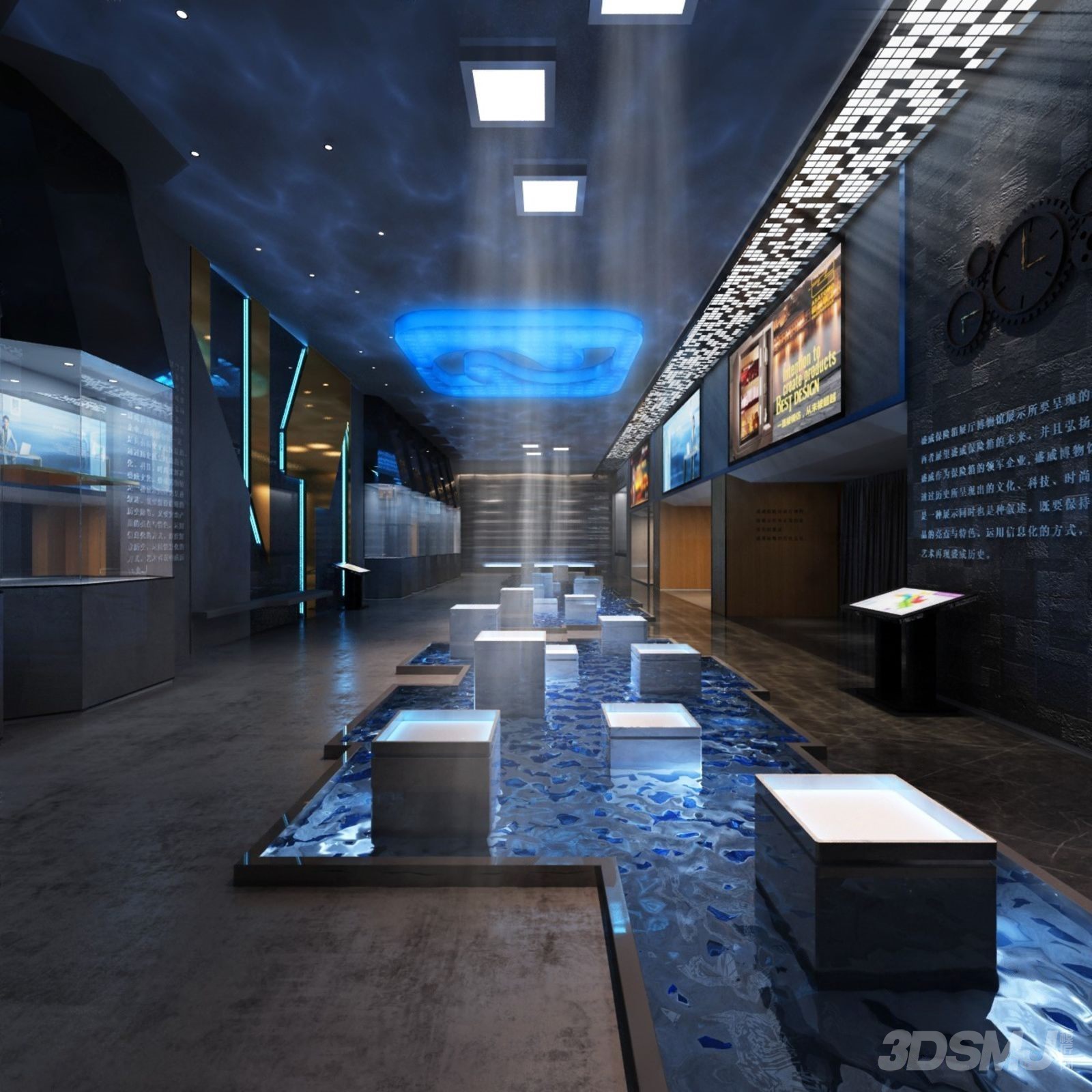 现代博物馆展厅-3d模型-模匠网,3d模型下载,免费模型下载,国外模型