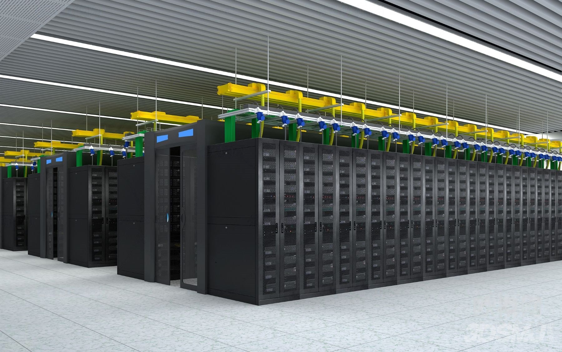 现代数据服务器机房3d模型