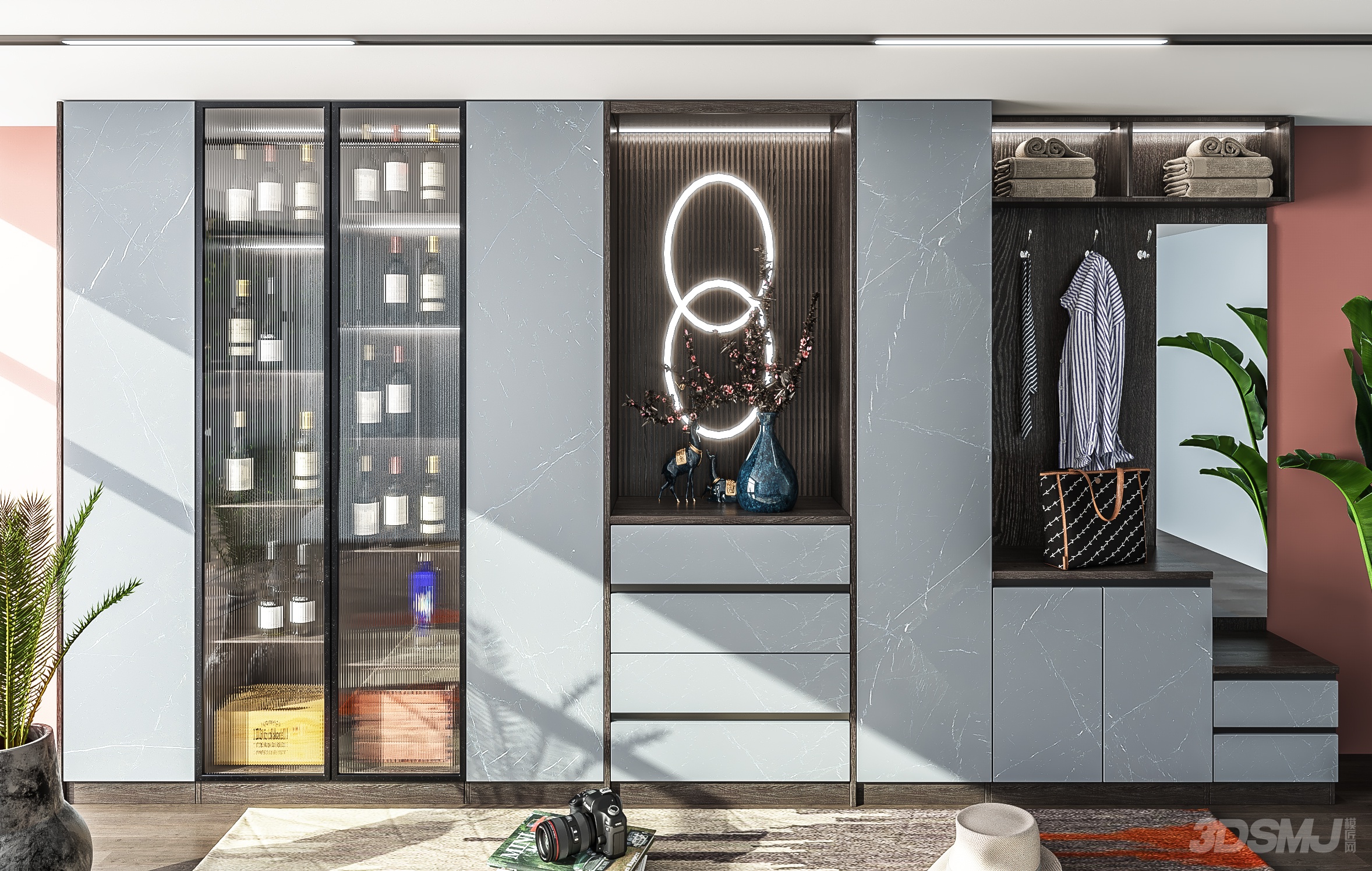 现代极简 酒柜-3d模型-模匠网,3d模型下载,免费模型下载,国外模型下载