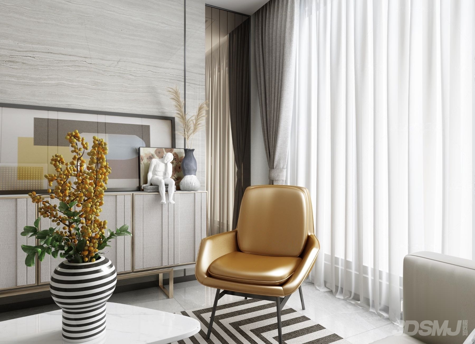 库玛设计 现代皮革沙发组合3d模型-3d模型-模匠网,3d模型下载,免费