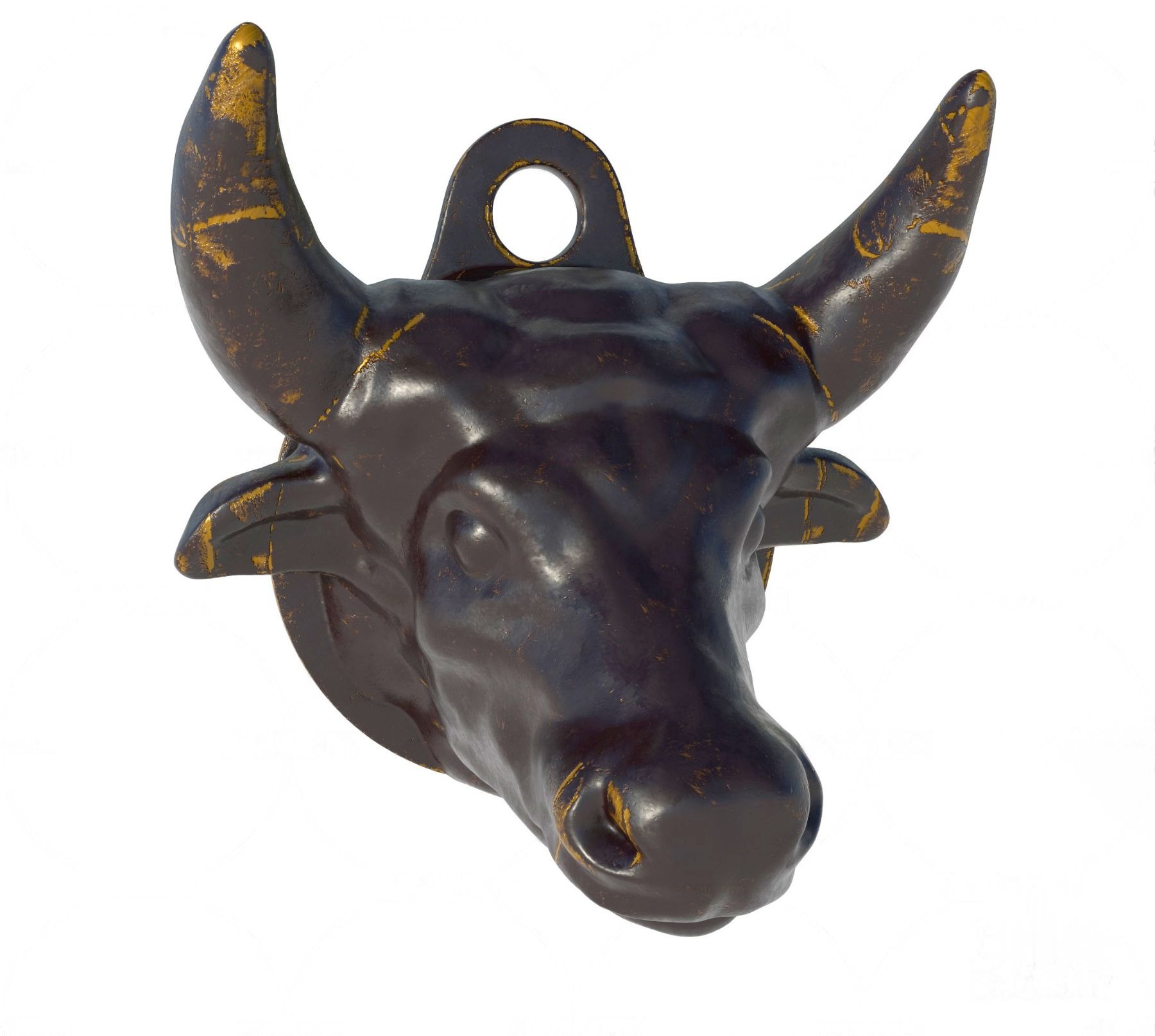 现代牛头雕塑挂件3d模型