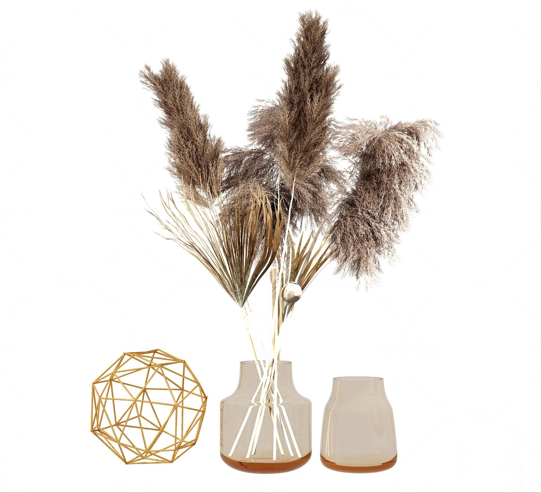 现代干芦苇花瓶摆件-3d模型-模匠网,3d模型下载,免费模型下载,国外