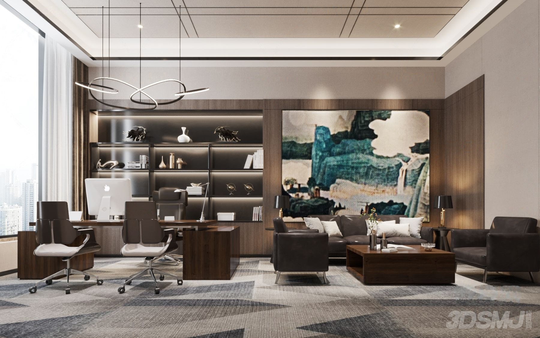 现代轻奢总经理室茶室