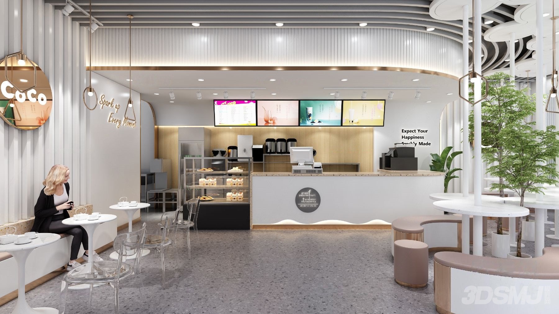 现代coco奶茶店3d模型-3d模型-模匠网,3d模型下载,免费模型下载,国外