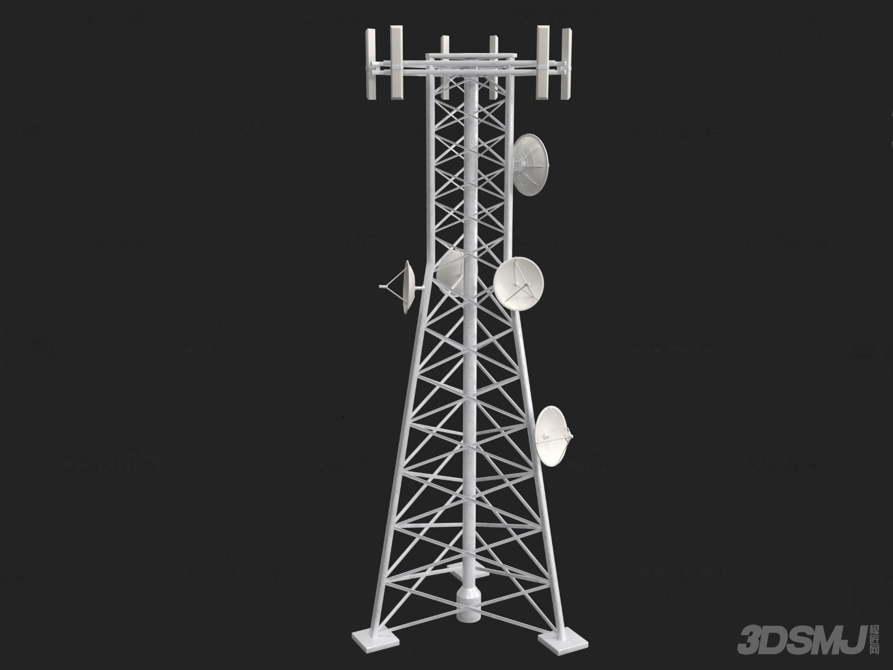 现代雷达信号塔3d模型-3d模型-模匠网,3d模型下载,免费模型下载,国外