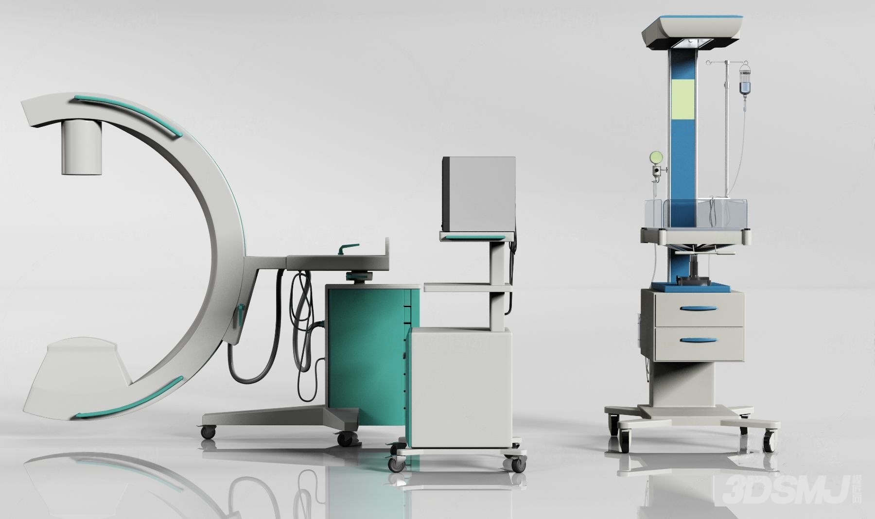 現代x光機醫療器材3d模型