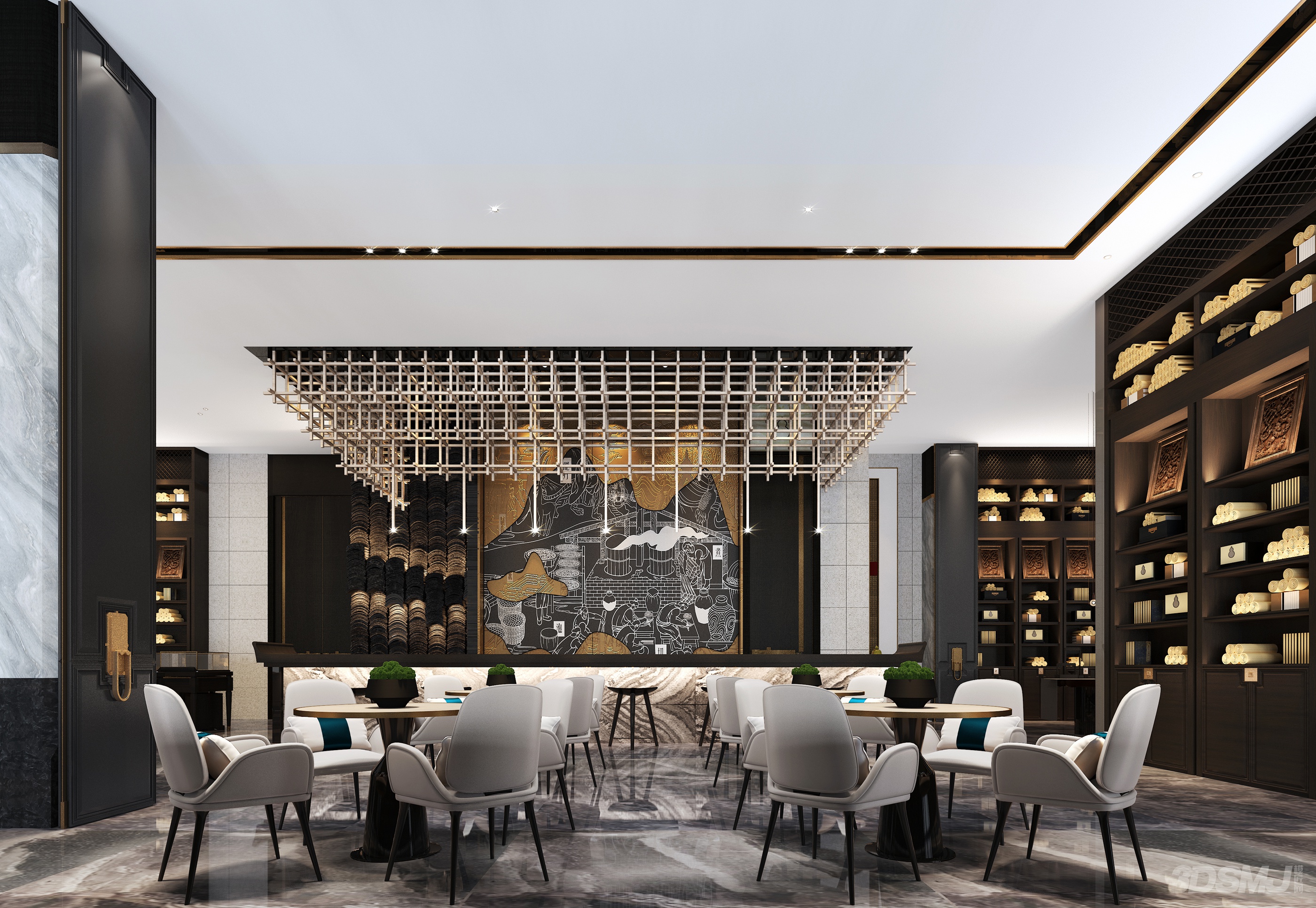 新中式酒店大堂吧
