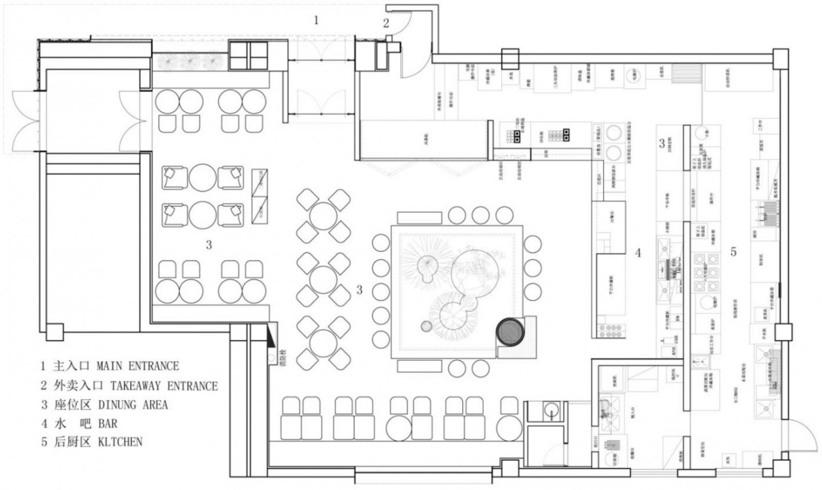 165㎡蓝熊轻食茶轻食快餐厅无序建筑